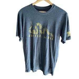 Black Rifle Coffee Company Coffee or Die Mens Short Sleeve T-shirt Gray Size M